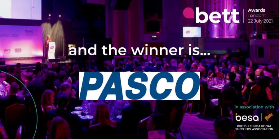 【喜讯】PASCO凭借//code.Node编程式实验教学解决方案在国际BETT 2021会议上获得**数字设备奖！